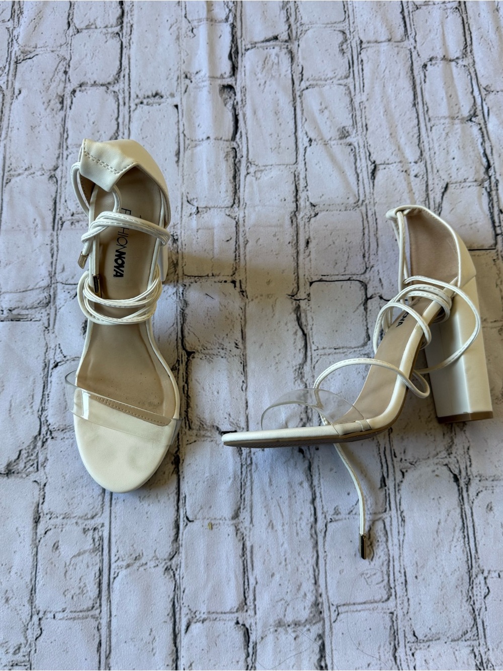 White wrap heel